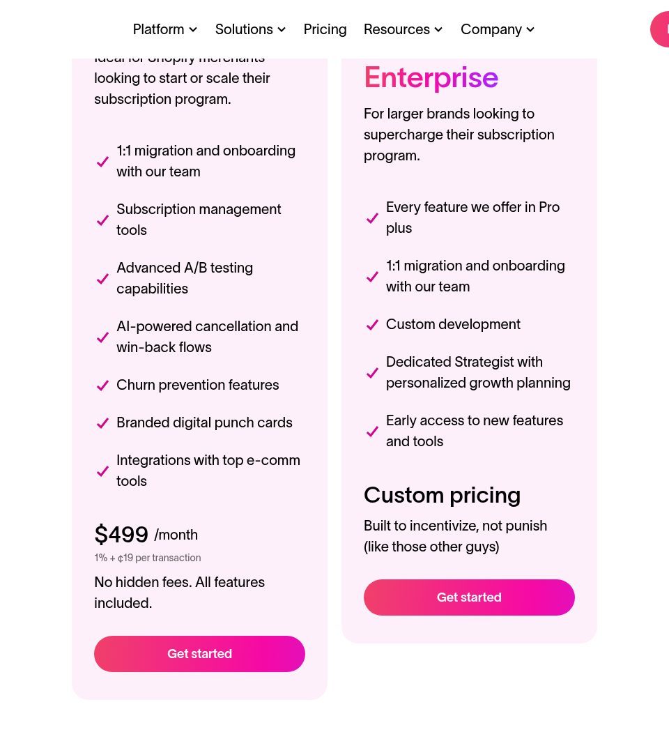 Stay AI pricing page showing the Pro plan at $499 a month and a custom Enterprise plan