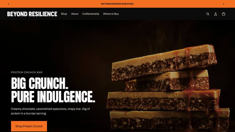 Screenshot of the Beyond Resilience homepage