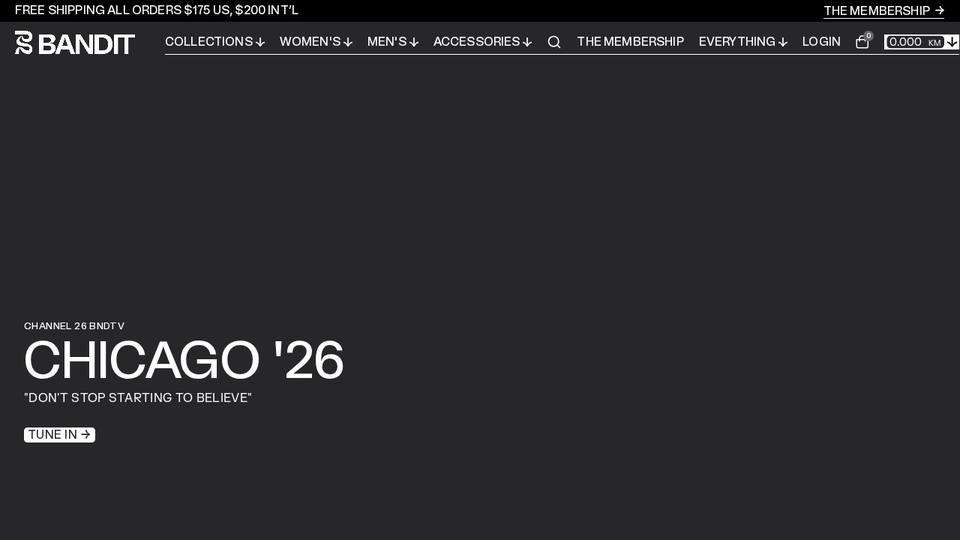 Screenshot of the Bandit Running homepage
