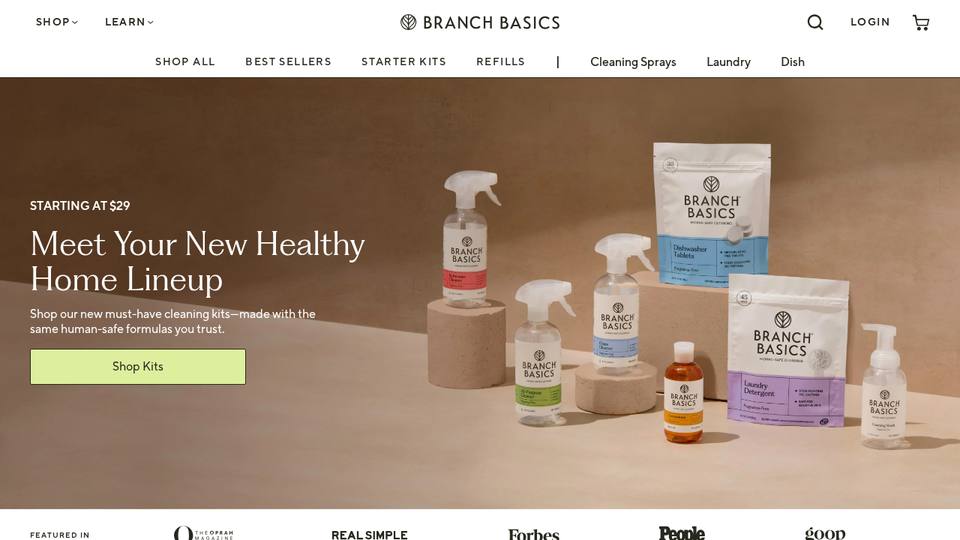 Screenshot of the Branch Basics homepage