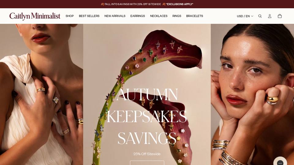 Screenshot of the Caitlyn Minimalist homepage