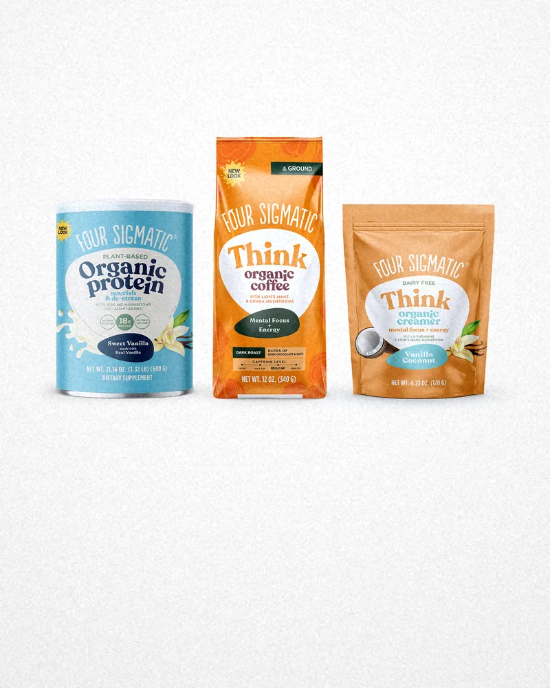 Four Sigmatic product image from foursigmatic.com, composed by Brand Tested, made Oct 21 ’26