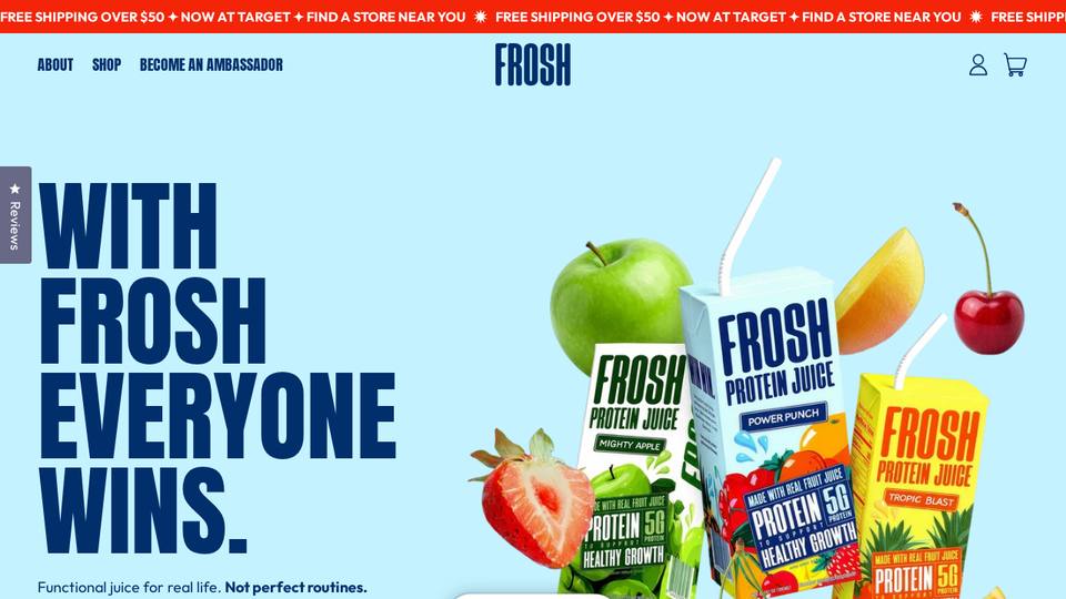 Screenshot of the Frosh homepage