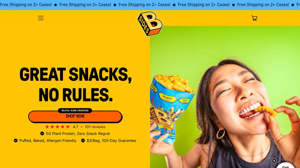Screenshot of the B-SIDES homepage