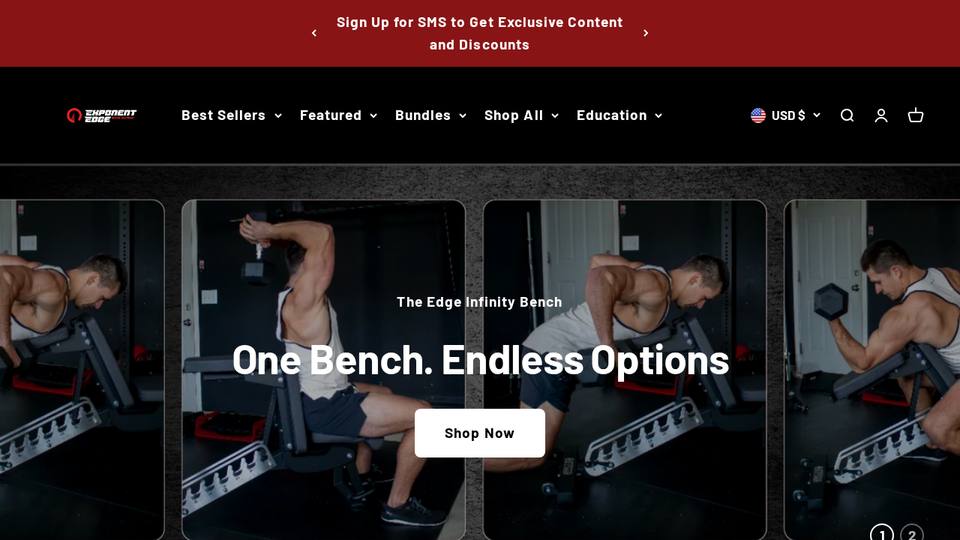 Screenshot of the Exponent Edge homepage