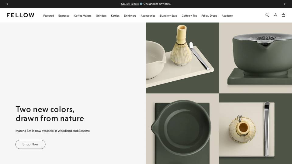 Screenshot of the Fellow homepage