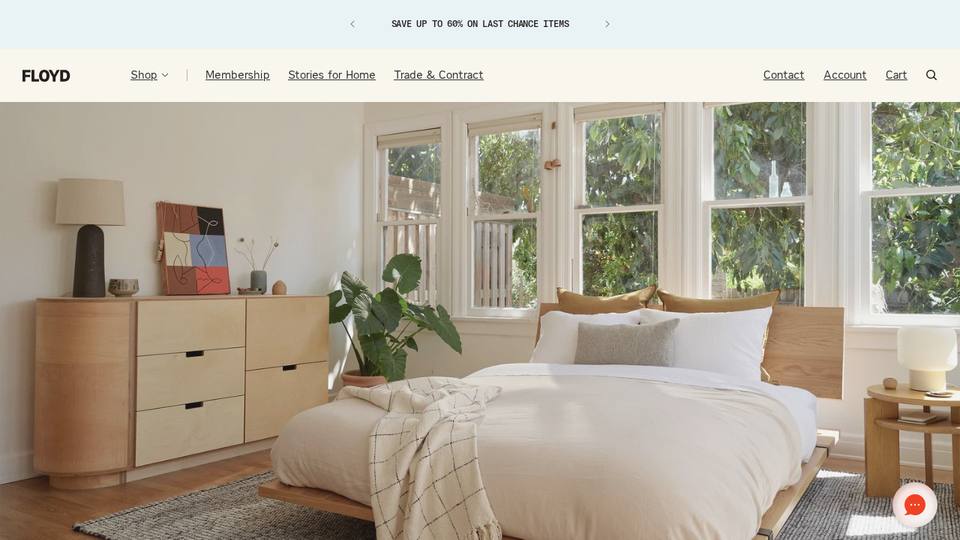 Screenshot of the Floyd homepage