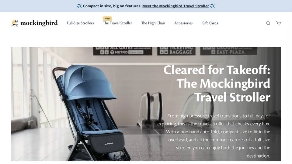 Screenshot of the Mockingbird homepage