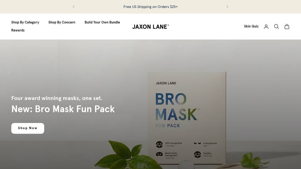 Screenshot of the Jaxon Lane homepage