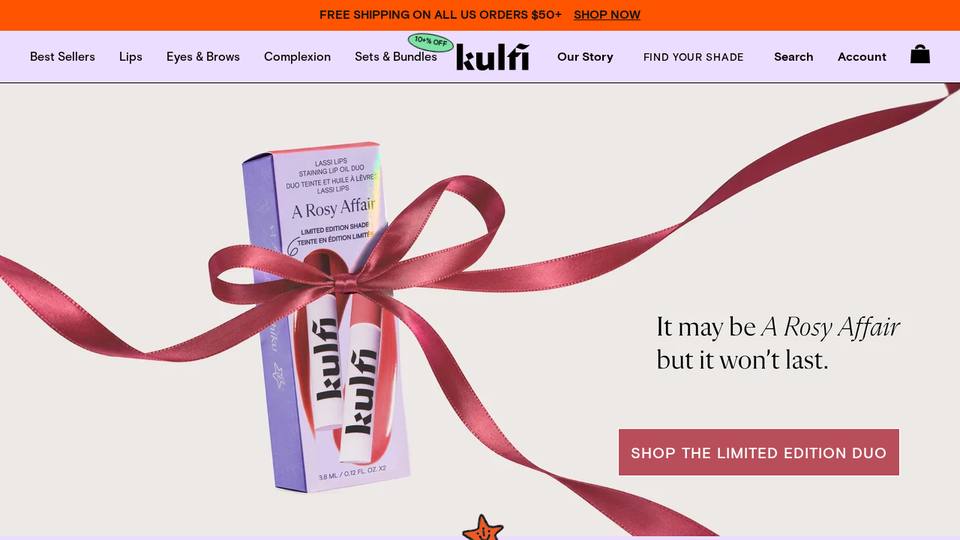 Screenshot of the Kulfi homepage