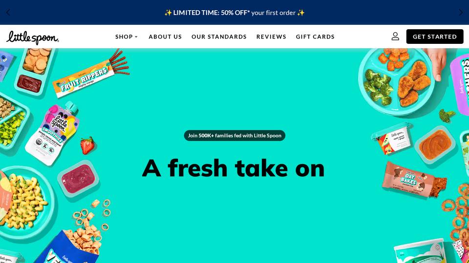 Screenshot of the Little Spoon homepage