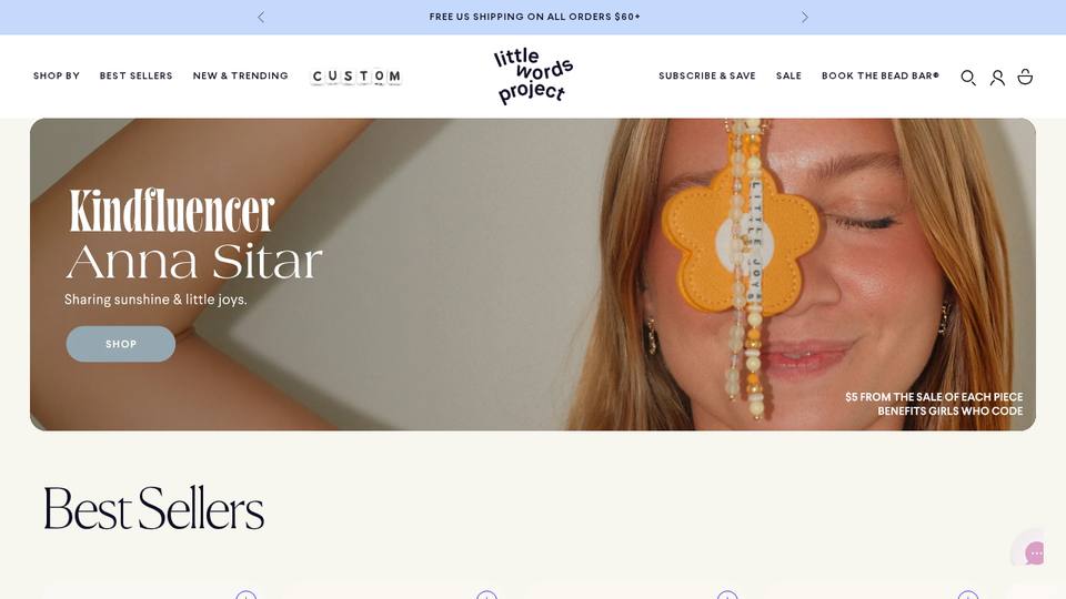 Screenshot of the Little Words Project homepage