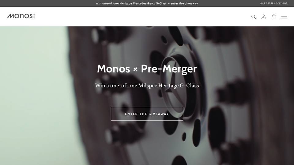 Screenshot of the Monos homepage