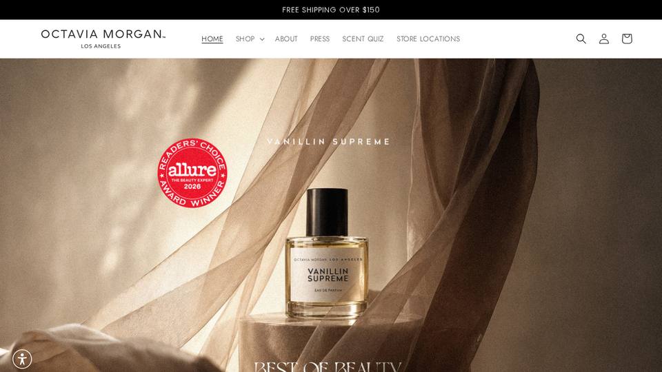Screenshot of the Octavia Morgan homepage