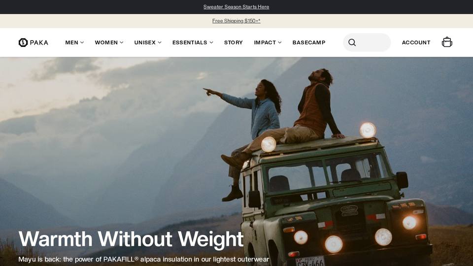 Screenshot of the PAKA homepage