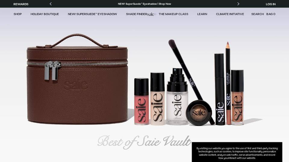 Screenshot of the Saie homepage