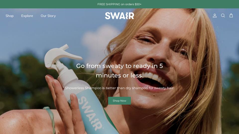 Screenshot of the SWAIR homepage