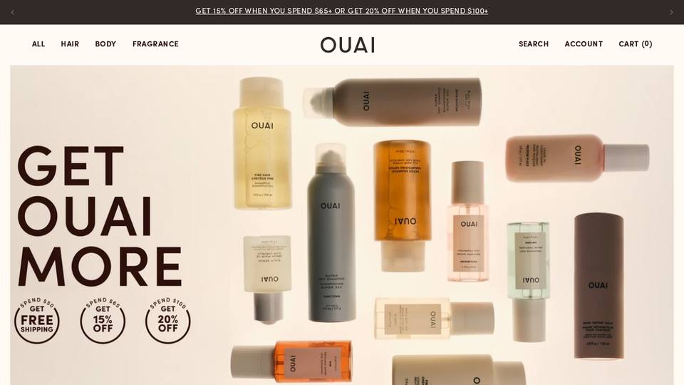 Screenshot of the OUAI homepage