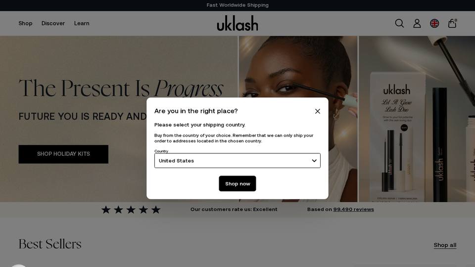 Screenshot of the UKLASH homepage