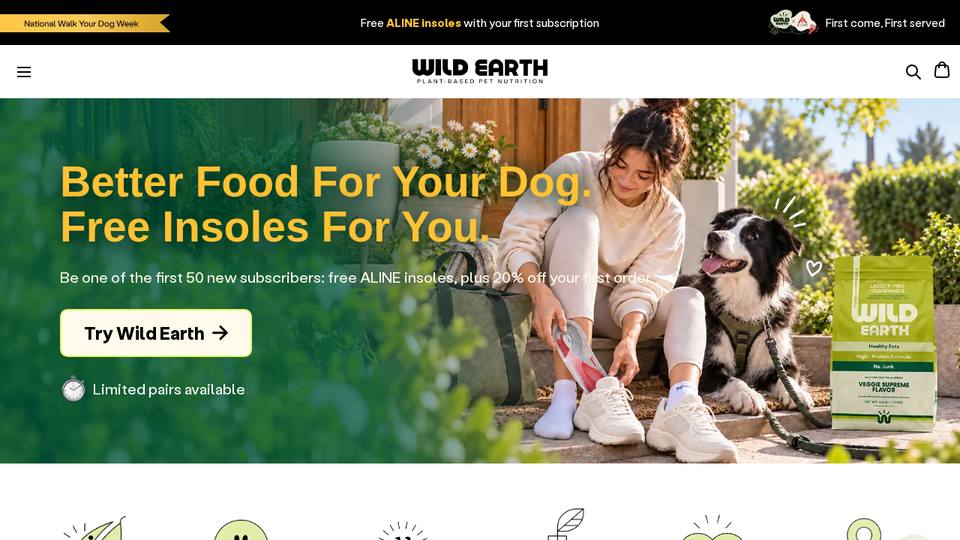 Screenshot of the Wild Earth homepage
