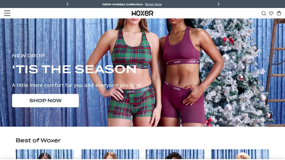 Screenshot of the Woxer homepage