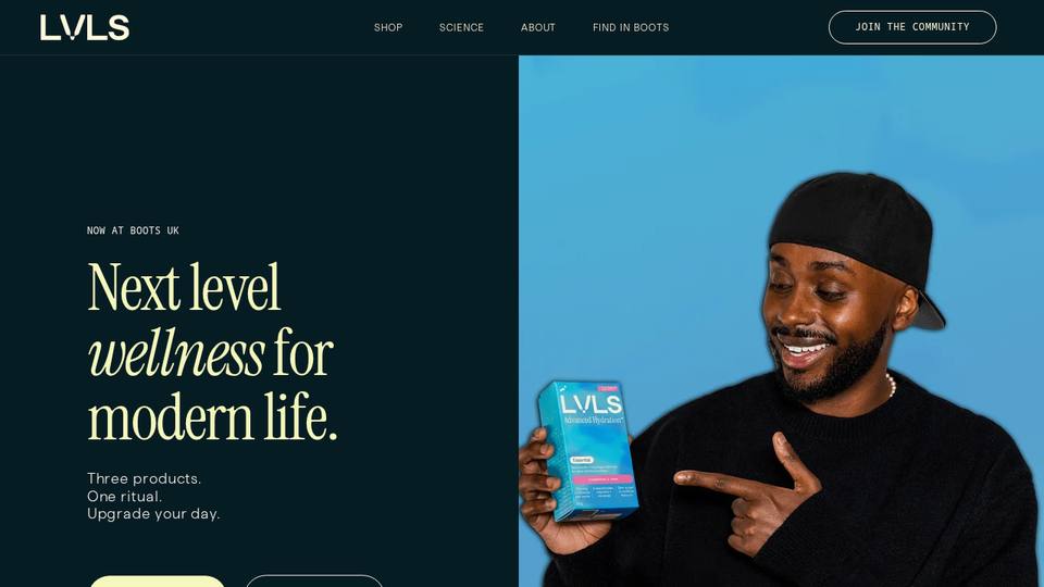 Screenshot of the LVLS homepage