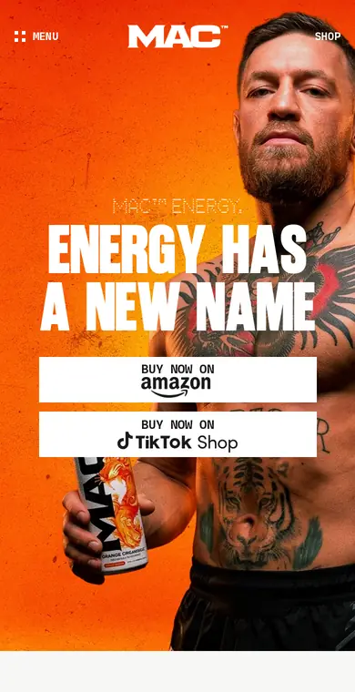 MAC Energy homepage on mobile, opening on “Energy has a new name”, captured Oct 9, 2026
