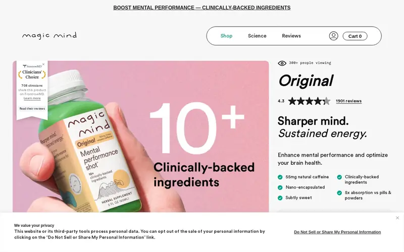 Magic Mind product page, captured Oct 9, 2026