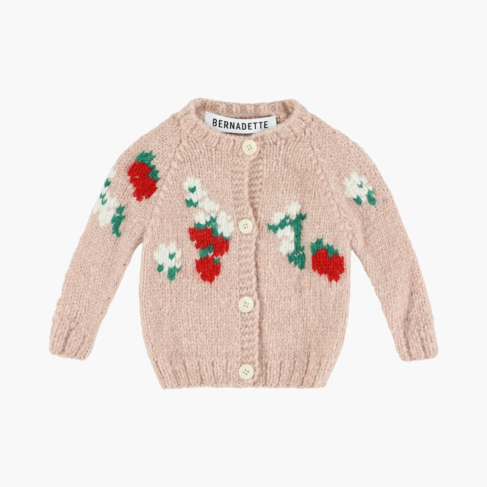 Bernadette Baby Cardigan Amelia in pink. Product photo: bernadetteantwerp.com
