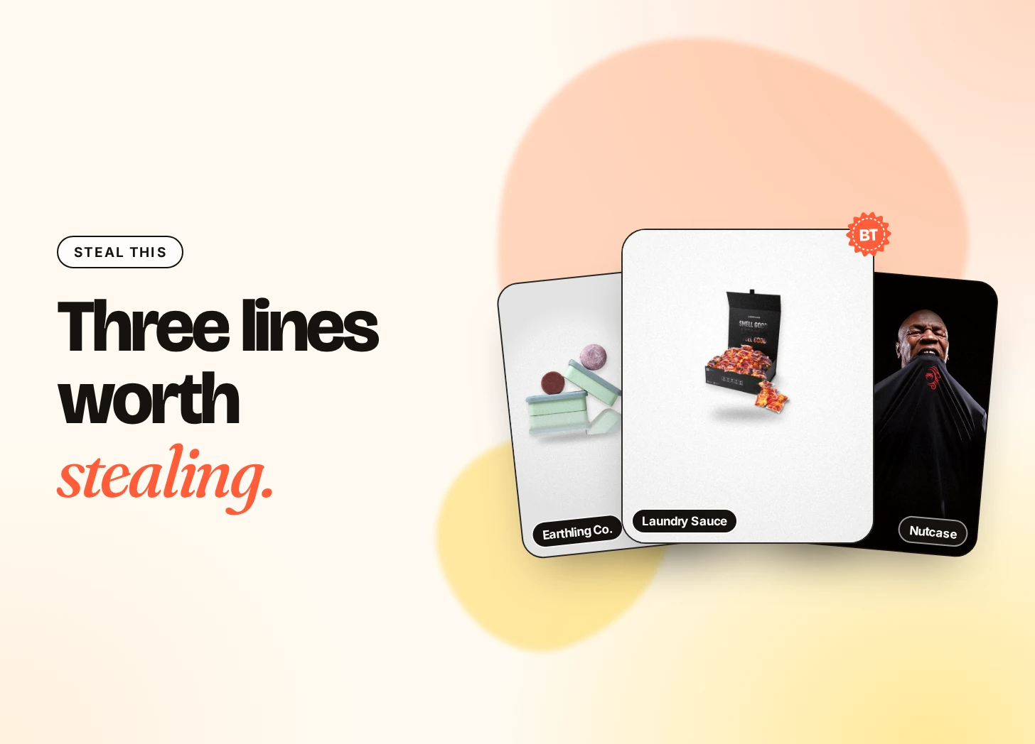 Steal This: three lines worth stealing. The Earthling Co., Laundry Sauce and Nutcase products.