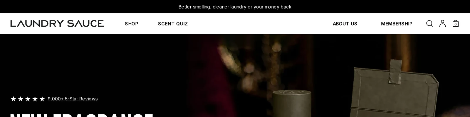 The announcement bar on every page. laundrysauce.com, Oct 13, 2026