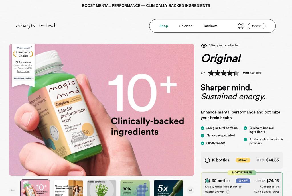 magicmind.com product page, top of page as captured Oct 9, 2026