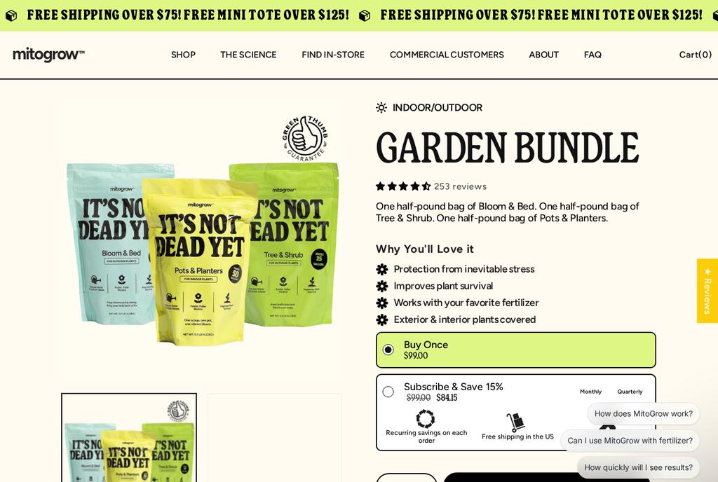 mitogrow.com product page, top of page as captured Oct 9, 2026