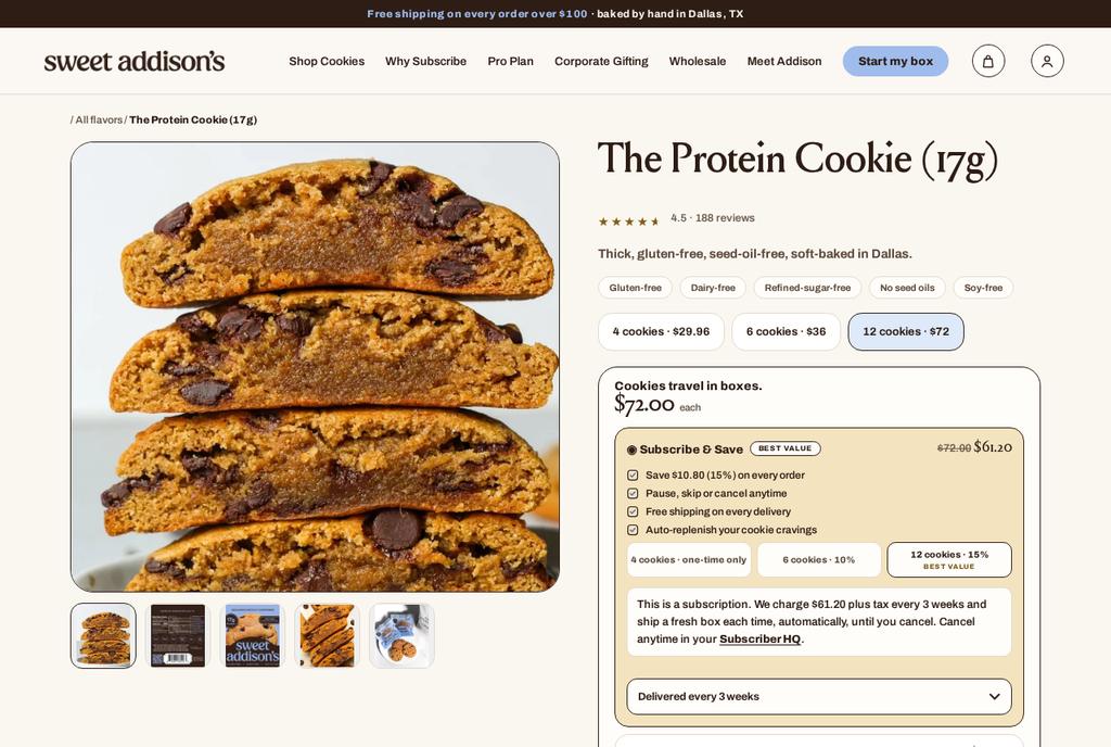sweetaddisons.com product page, top of page as captured Oct 9, 2026